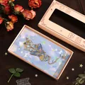 Elegant metal butterfly bookmark with blue wings in a pink gift box decoration. - 1 Piece (Gift Box) / Clear Sky Blue