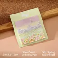Artistieke florale zelfklevende memo's met getextureerd olieverfschilderij, 30 vellen. - 1本装 / Lente Bloemfeest