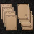 Vintage kraft letter paper set with decorative borders and linen texture style - Floral Abundance Paper Style (8 Pieces/Pack)