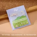 Artistieke olieverf landschap sticky notes 30 vellen 8,5x7,6 cm groen heuvel ontwerp - 1本装 / Groene Velden Ontdekking