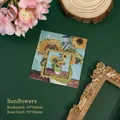 Vintage oil painting metal bookmark with sunflower design and elegant stamp-style frame - Sunflower Style A