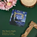 Vintage Starry Night oil painting metal bookmark with a matching 70x70mm backing card - Starry Night A