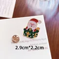 Süße Weihnachtsmann Emaille-Brosche in grüner Geschenkbox, Größe 2,9 cm x 2,2 cm - Weihnachtsmann A