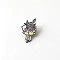 Elegant handcrafted enamel pin featuring a colorful flower bouquet of lilies and tulips - Lily