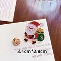 Niedliche Weihnachtsmann-Emaille-Brosche mit Geldsack für die Weihnachtsdekoration - Weihnachtsmann C