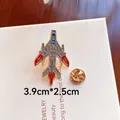 Metal enamel J-11 fighter jet brooch pin for military fans, size 3.9cm x 2.5cm - J-6 Farmer / 3.9x2.5cm