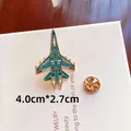 Teal J-11 Kampfjet Metall Emaille Reversnadel Abzeichen, Souvenir für Militärfans - J-11 Yinglong