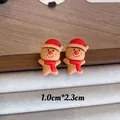 Close-up detail of cute Christmas gingerbread man stud earrings, size 1.0cm*2.3cm. - Gingerbread Man A (YJ89651) / 925 Sterling Silver Pin Stud Earrings