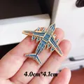 Detailed view of Y-20 military transport aircraft metal enamel pin showing 4cm size - Y-20 Kunpeng Transport Style (6036930842063)
