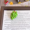 Detailed macro view of a cute 3D green resin grape brooch measuring 2.1cm by 3.2cm. - Green Grape