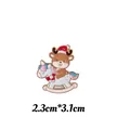 Cute Christmas reindeer on rocking unicorn enamel pin badge, 2.3cm by 3.1cm size - 2.3cm*3.1cm