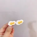 Cute poached egg hair clip with double egg design for sweet girls hair accessories - Type A 2 Poached Egg Style