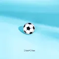 Small soccer ball enamel pin badge for backpacks and hats, sports style, 24 mm size - Football