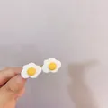Cute poached egg hair clip featuring a realistic resin food design for sweet girls - Type B 2 Poached Egg Style