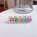 Sweet colorful iridescent gummy bear hair clip with five cute translucent resin charms - Mixed Color A