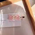 Cute transparent resin gummy bear hair clip in pink and clear finish for girls - Pink + Transparent