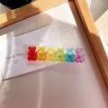 Elegant transparent rainbow gummy bear hair clip with cute candy color resin finish - Multicolor A
