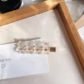 High-transparent cute bear hair clip made of clear resin with golden metal side clip - Solid Transparent