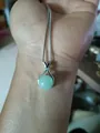 Elegant Women's Hetian Jade Pendant Necklace with Titanium Steel Chain - Lucky Bag Box Chain Style / Steel