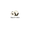 Adorable black and white cartoon panda enamel pin badge for backpacks, size 3x1.9cm - Lying Panda Style / 3.0x1.9cm / Panda