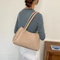 Vintage Khaki Tote Bag mit großem Fassungsvermögen für Damen, Herbst Schultertasche - Basisstil / Khaki