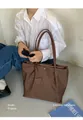 Sac cabas léger en nylon marron avec breloque en forme de cœur pour le quotidien - Marron