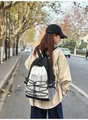 Leichter Outdoor-Wanderrucksack für Damen im modernen Schwarz-Beige-Kontrast-Design - L / Schwarz