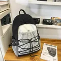 Vielseitiger mehrfarbiger Wanderrucksack mit Kordelzug und praktischen Mesh-Taschen - S / Schwarz