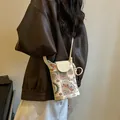 Piccola borsa a tracolla vintage ricamata in stile cinese multicolore da donna - Bianco