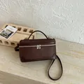 Elegante bruine getextureerde mini-handtas met handvat en verstelbare schouderband - koffiekleur