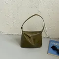 Elegant olive green woven underarm shoulder bag for women with a minimalist chic design - Green