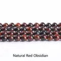 High quality natural mahogany obsidian round loose beads for DIY jewelry bracelet making - Natural Mahogany Obsidian