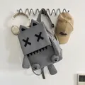 Cute grey monster cartoon backpack hanging on wall rack - Gray without Pendant