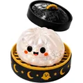 Lindo juguete para apretar con forma de pan fantasma de Halloween con purpurina en caja - Fantasma Beige