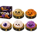 Set de juguetes antiestrés de Halloween con forma de pan con ojo y calabaza - Set de 5 piezas