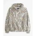 Grey 3D leaf camouflage print hoodie with casual loose fit for streetwear style - L / Tops / 3D Leaf Camouflage Print (KLBNB12213)