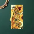 Vintage gilded metal bookmark featuring a sunflower design and elegant yellow tassel - Impression Gilded - Sunflower (1 Piece)
