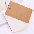 Portable blank flashcards with binder ring, featuring kraft paper cover and white cards - White Rounded Cards (A001) / 50 Sheets / White