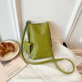 Borsa a tracolla mini in tessuto verde alla moda con piccola custodia coordinata - Verde