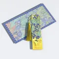 Vintage metal bookmark with Van Gogh Iris painting and yellow tassel - Iris