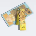 Vintage metal bookmark with hollow Van Gogh sunflower design and yellow tassel charm. - Sunflower