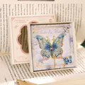 Elegant blue and gold metal butterfly bookmark with decorative hanging charm in gift box - Dreamy Butterfly Style (With Gift Box)