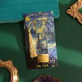 Exquisite gold-plated metal bookmark with Van Gogh Starry Night design and tassel - Starry Night Flow (The Starry Night)