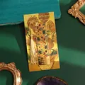 Premium gilded metal bookmark featuring Van Gogh's Sunflowers with an elegant gold tassel - Sunflower Theme