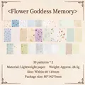 Pack of 60 sheets vintage floral decorative paper for scrapbooking and DIY journaling craft - Memories of Flower Dynasty / 60 Cards