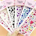 Assorted colorful heart crystal diamond stickers for kids' face and DIY decoration - Heart Style / Single Random Sheet