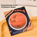 Blocs-notes autocollants planète Mars 6,4 cm de diamètre 30 feuilles décoratives - Mars / 30 Feuilles