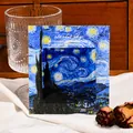 Vintager Van Gogh Sternennacht Acryl Kühlschrankmagnet für Deko mit Starlit Sky Text - Romantischer Sternenhimmel