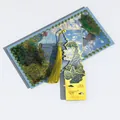 Vintage metal bookmark with hollow Monet painting design and a long yellow tassel - Woman with Umbrella