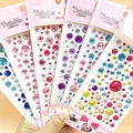 Colorful self-adhesive crystal diamond stickers set for children's face makeup and crafts - Large Round / Single Random Sheet